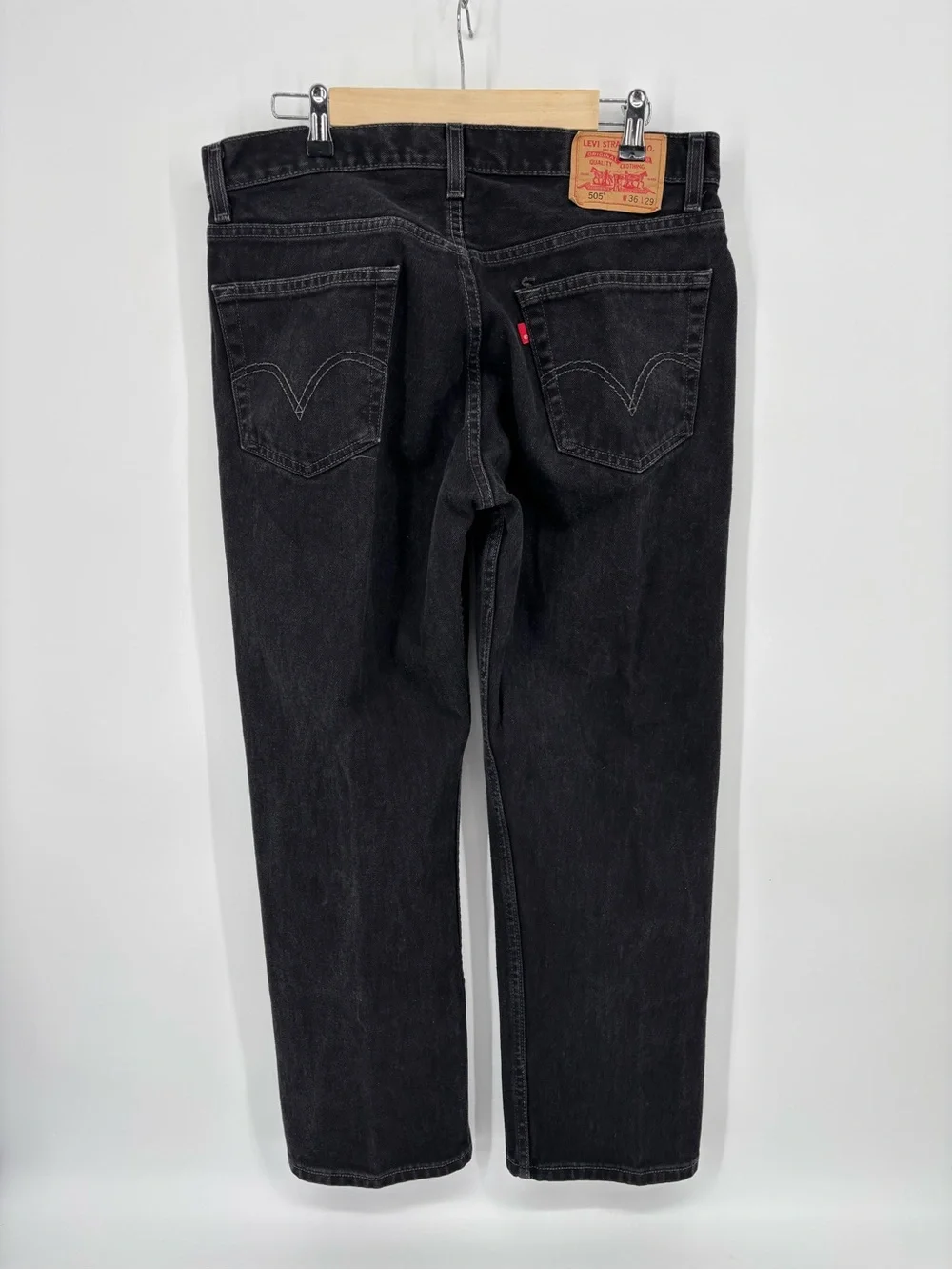 Vtg Levis 505 Black Denim Jeans Mens 36x29 Made In Canada 100% Cotton Regular